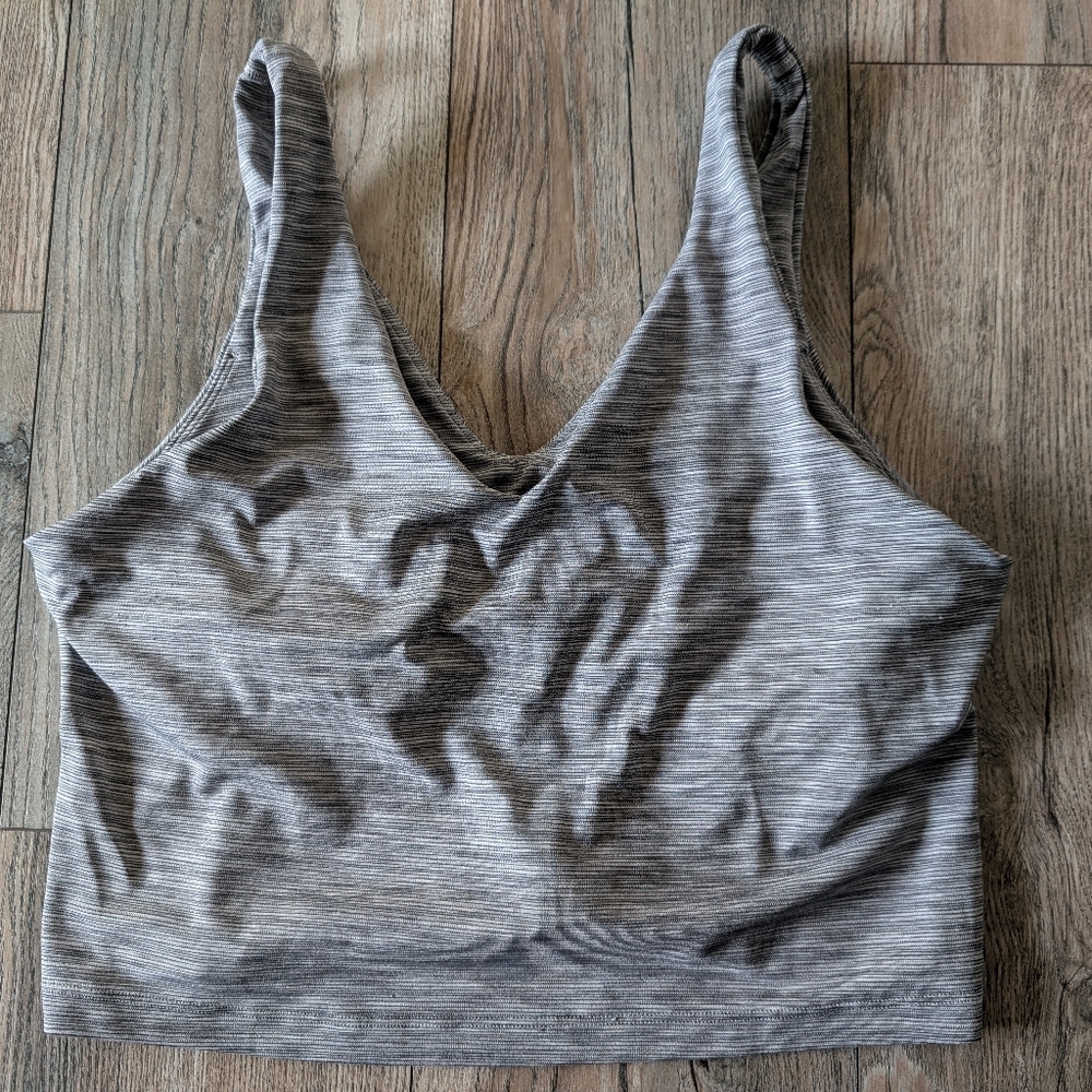 ATHLETA Transcend V-Neck Crop Bra Heather Gray 1X A-C Cup - Picture 7 of 7